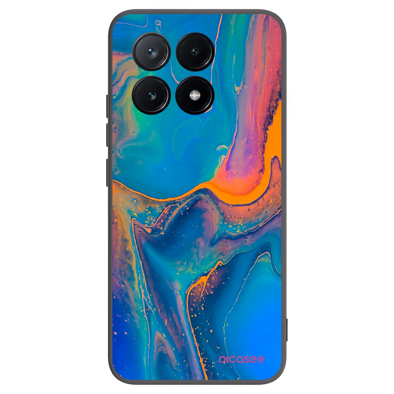 Picasee crna silikonska maskica za Xiaomi Poco X6 Pro - Rainbow