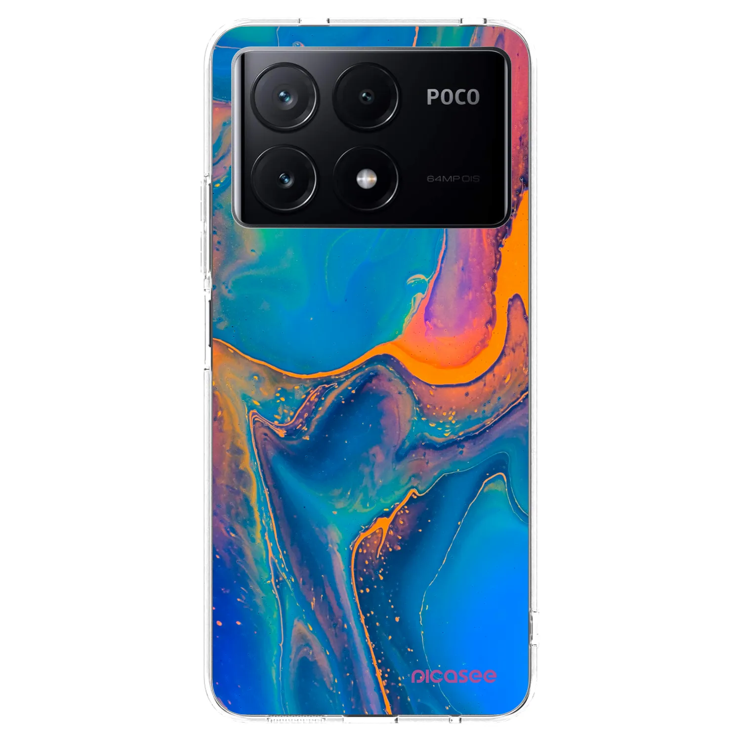 Picasee silikonska prozirna maskica za Xiaomi Poco X6 Pro - Rainbow