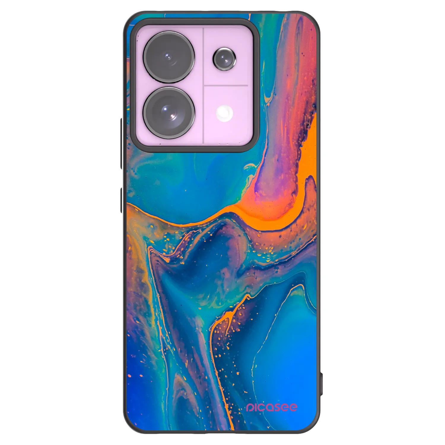 Picasee crna silikonska maskica za Xiaomi Redmi Note 13 Pro 5G - Rainbow