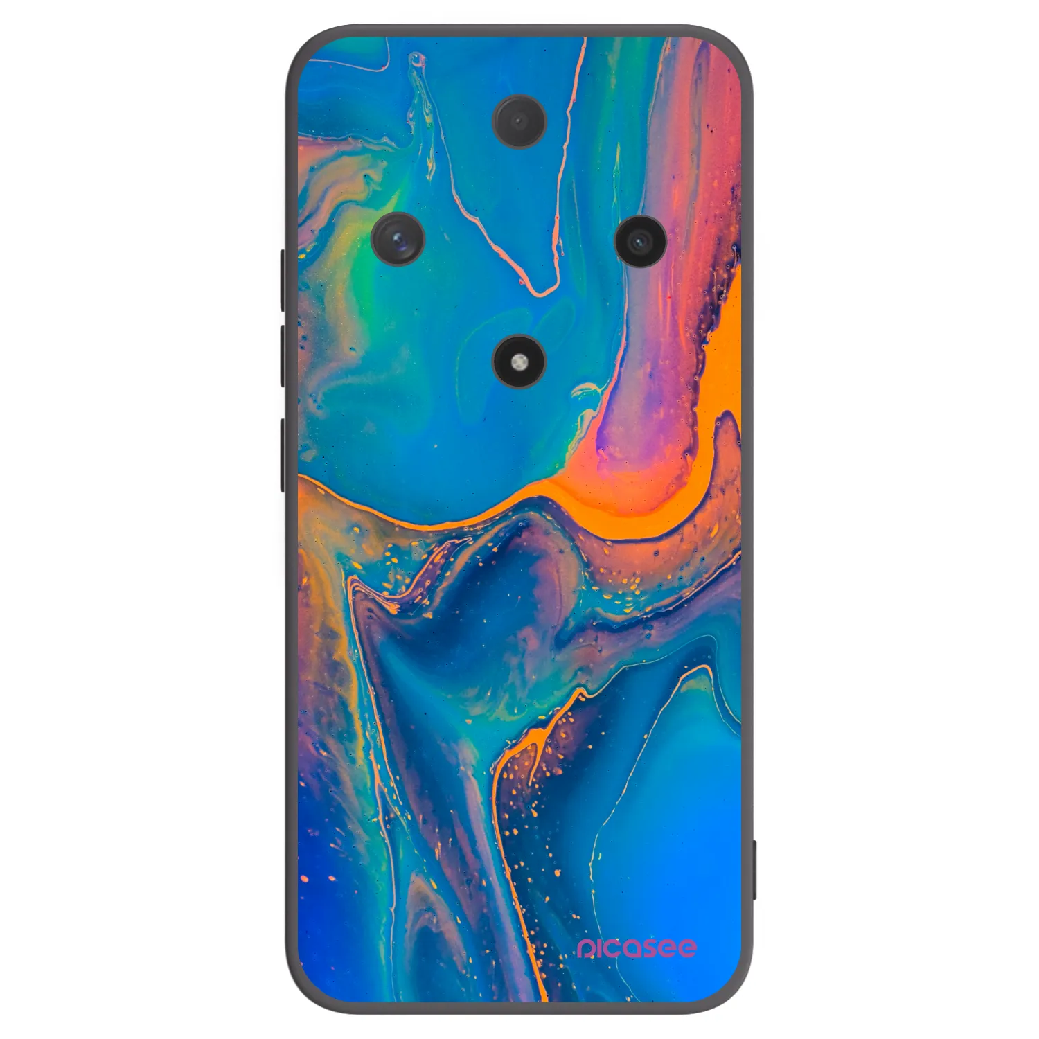 Picasee crna silikonska maskica za Honor Magic6 Lite 5G - Rainbow