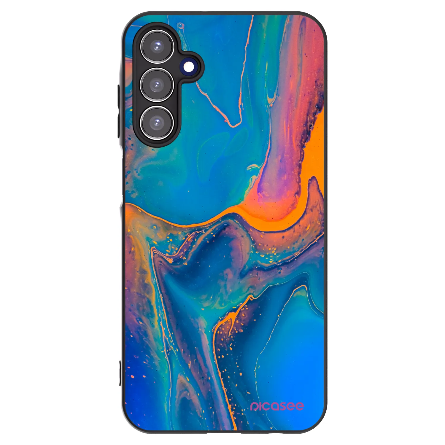 Picasee crna silikonska maskica za Samsung Galaxy A15 A155F 4G - Rainbow