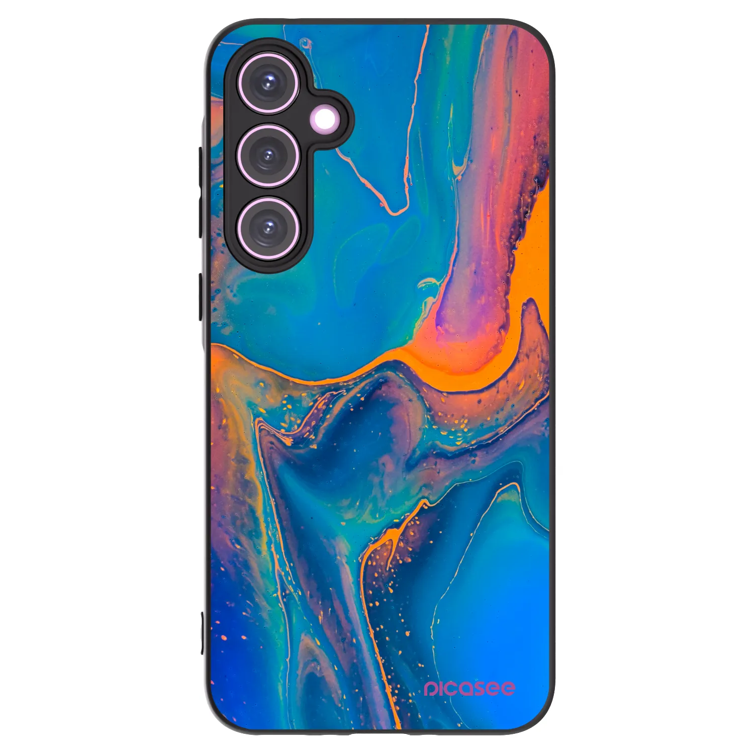 Picasee crna silikonska maskica za Samsung Galaxy A35 5G A356B - Rainbow