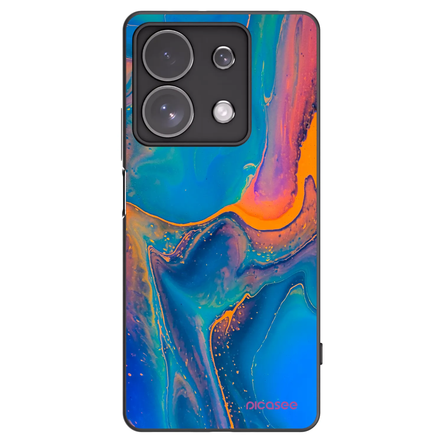 Picasee crna silikonska maskica za Xiaomi Redmi Note 13 Pro 4G - Rainbow