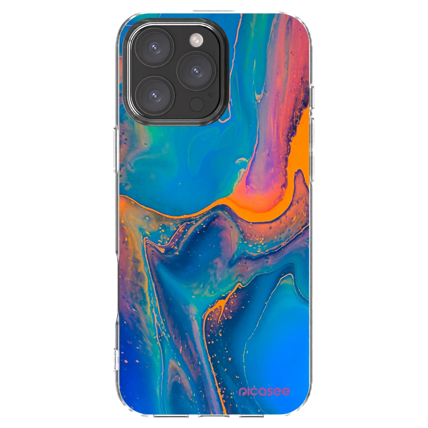 Picasee silikonska prozirna maskica za Apple iPhone 16 Pro Max - Rainbow