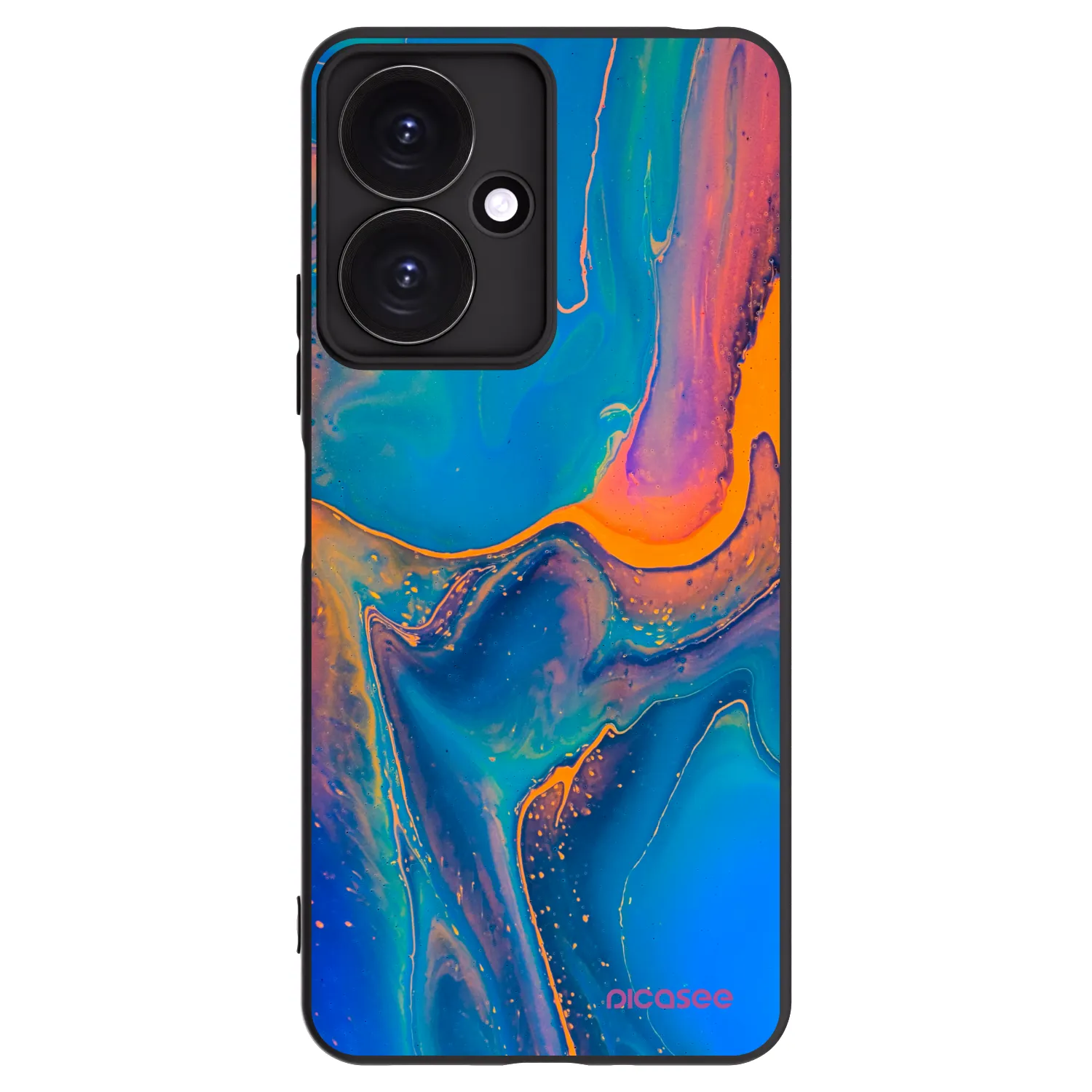 Picasee crna silikonska maskica za Xiaomi Redmi 13C 5G - Rainbow