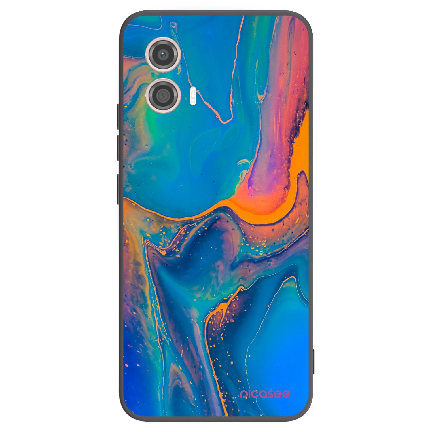 Picasee crna silikonska maskica za Motorola Moto G53 5G - Rainbow
