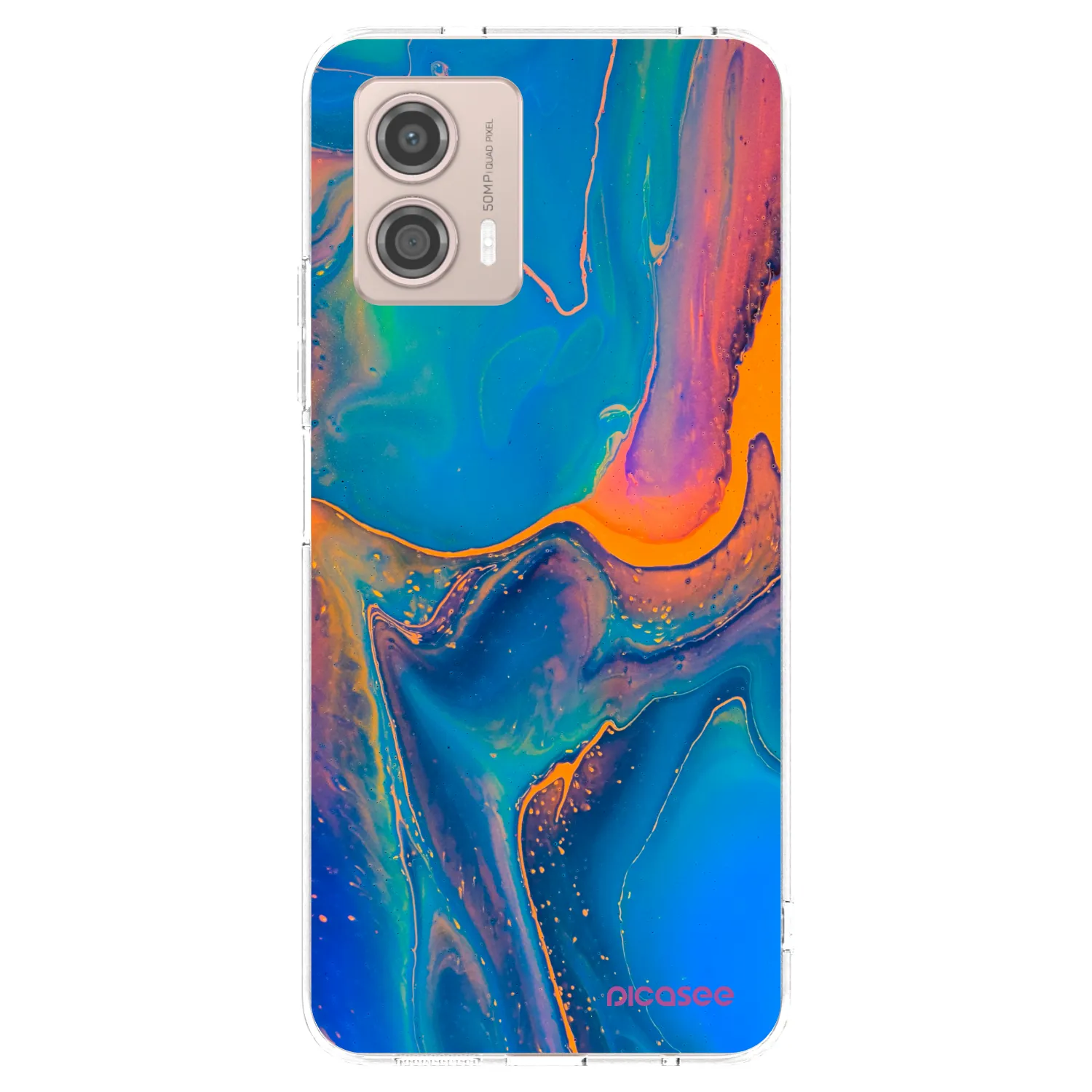 Picasee silikonska prozirna maskica za Motorola Moto G53 5G - Rainbow
