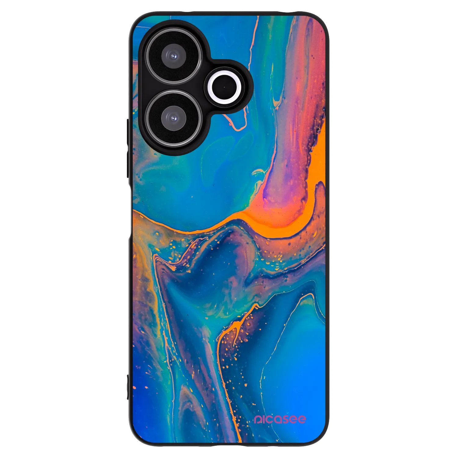 Picasee crna silikonska maskica za Xiaomi Redmi 13 4G - Rainbow