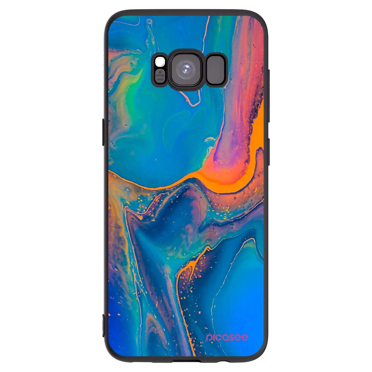 Picasee crna silikonska maskica za Samsung Galaxy S8 G950F - Rainbow