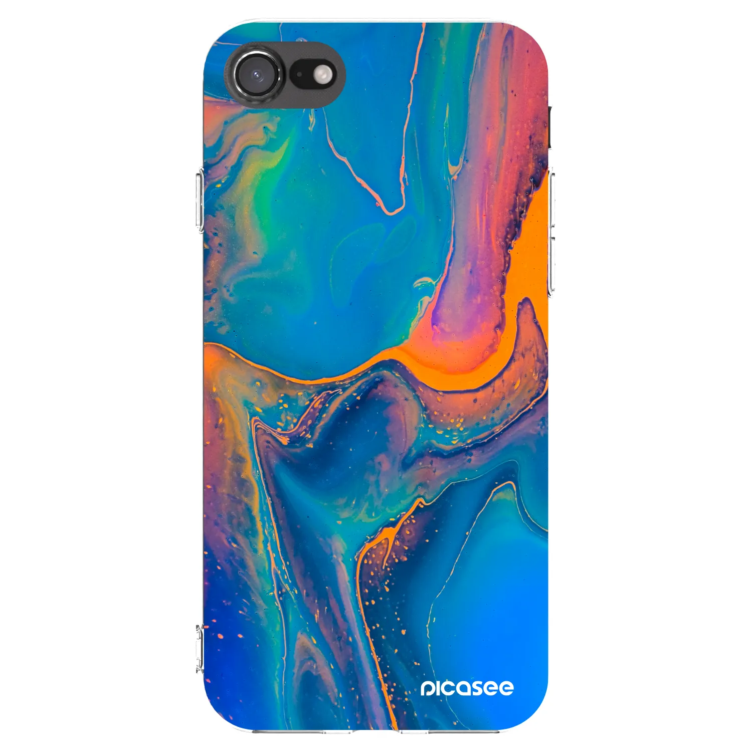Picasee silikonska prozirna maskica za Apple iPhone 7 - Rainbow