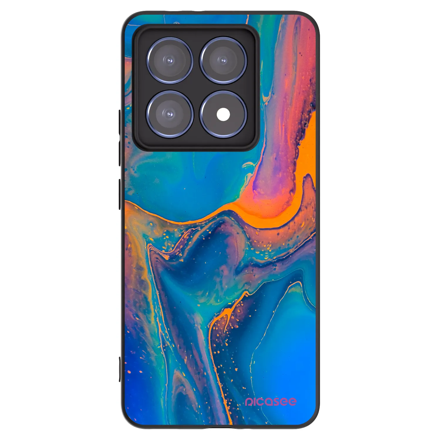 Picasee crna silikonska maskica za Xiaomi 14T Pro - Rainbow