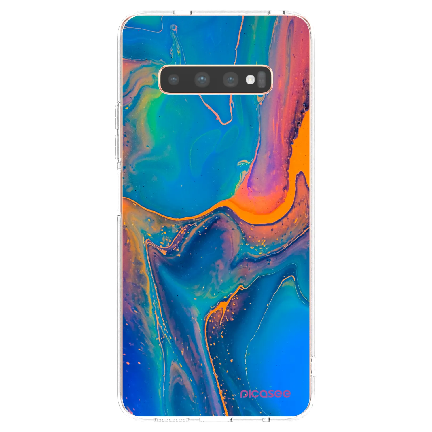 Picasee silikonska prozirna maskica za Samsung Galaxy S10 Plus G975 - Rainbow