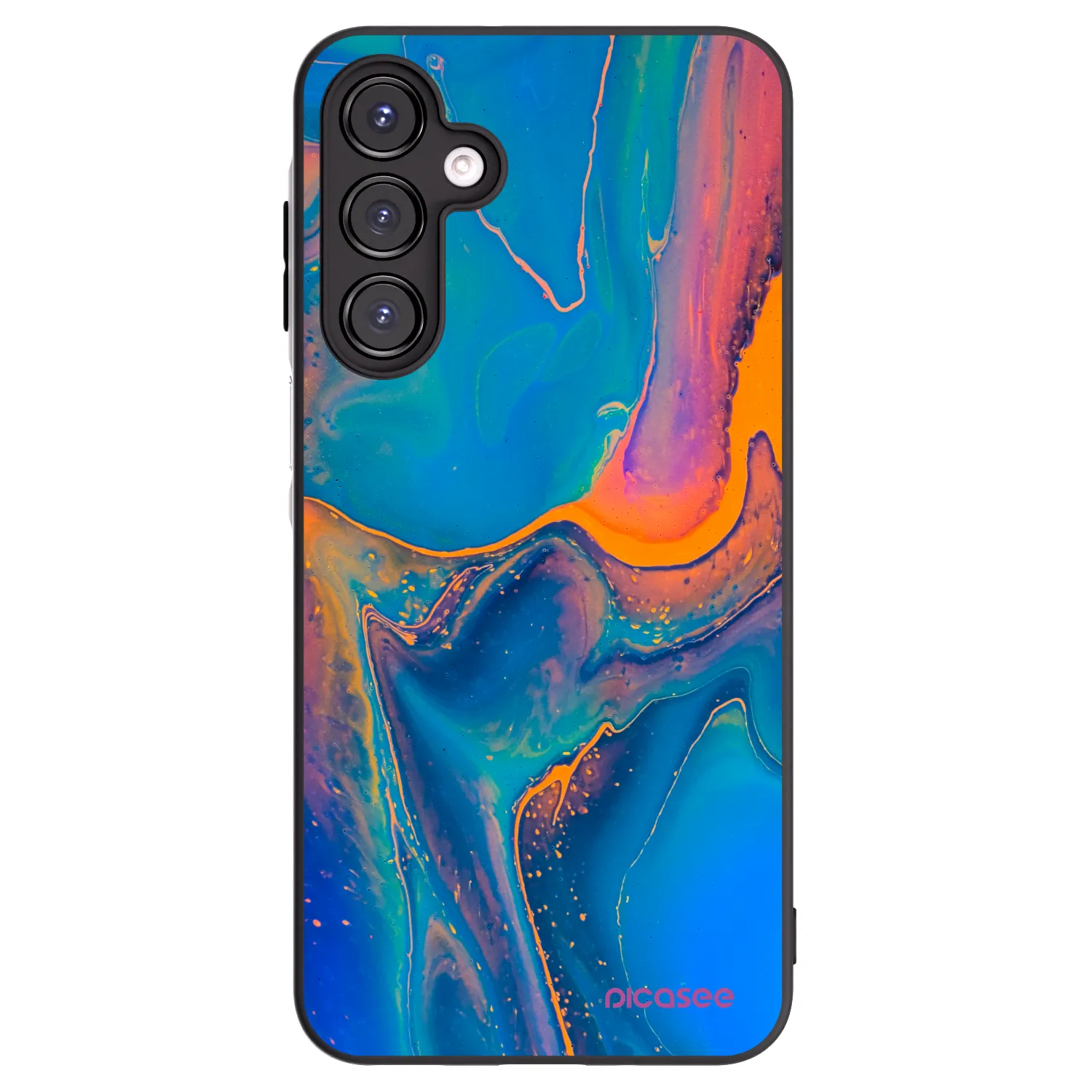 Picasee crna silikonska maskica za Samsung Galaxy A16 5G - Rainbow