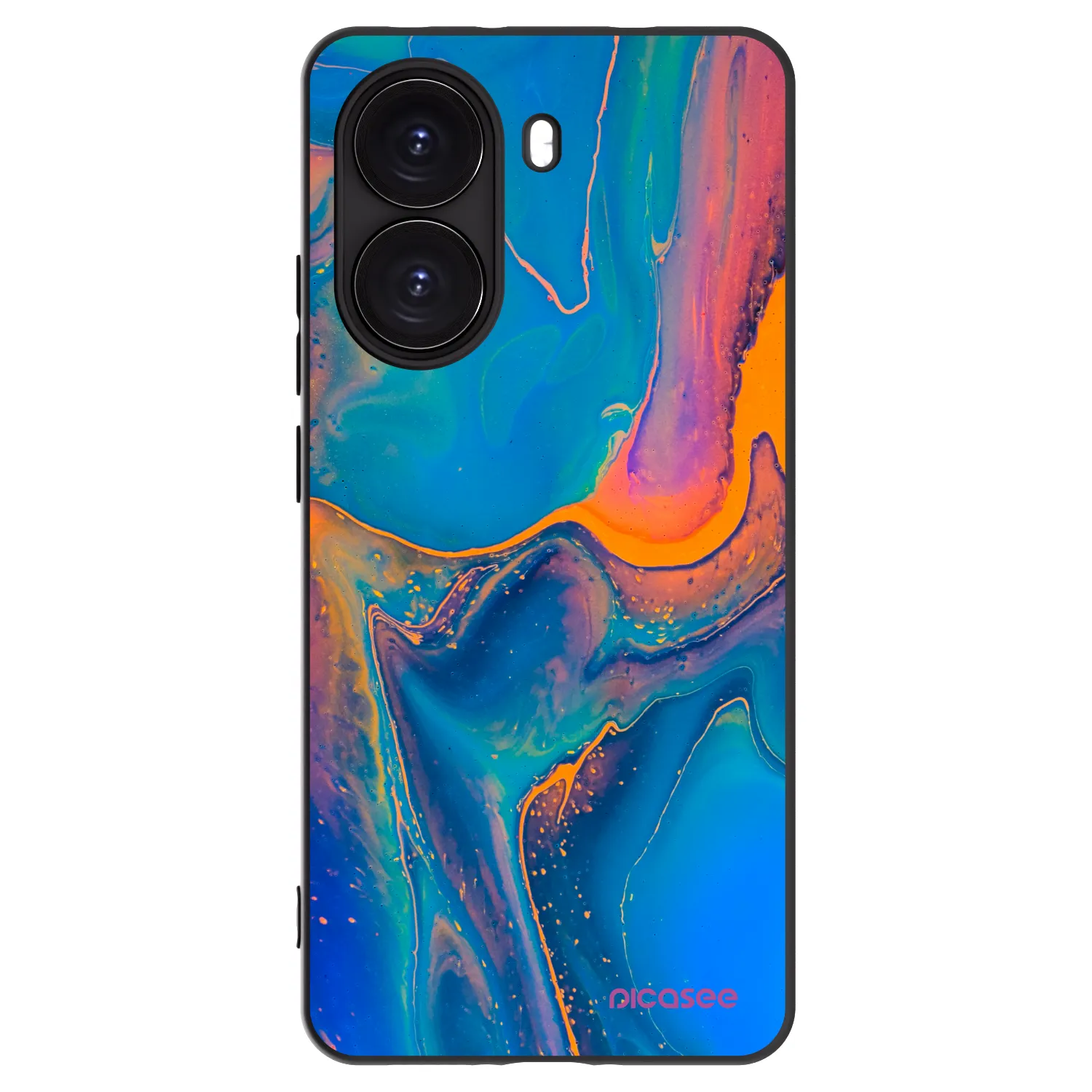 Picasee crna silikonska maskica za Xiaomi Poco X7 Pro 5G - Rainbow