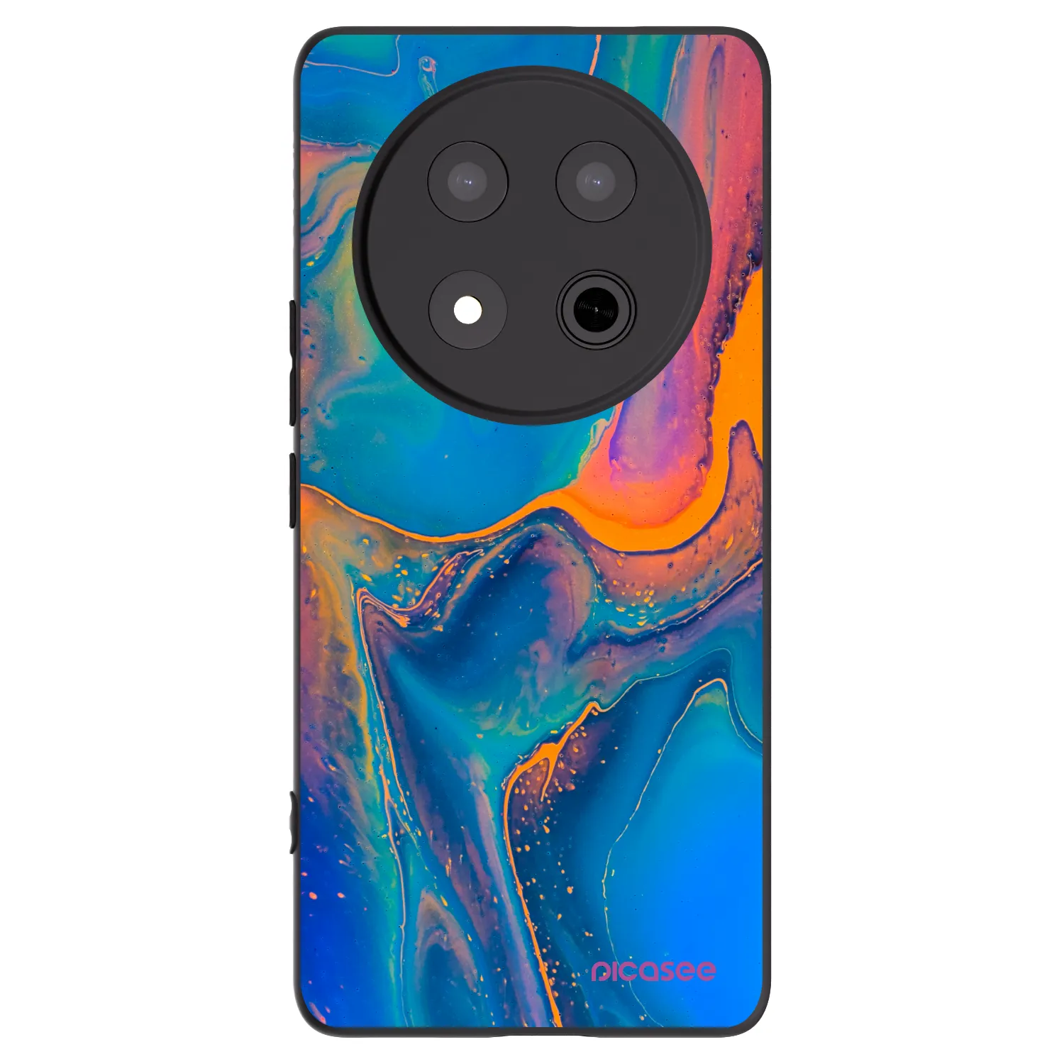 Picasee crna silikonska maskica za Honor Magic7 Lite 5G - Rainbow