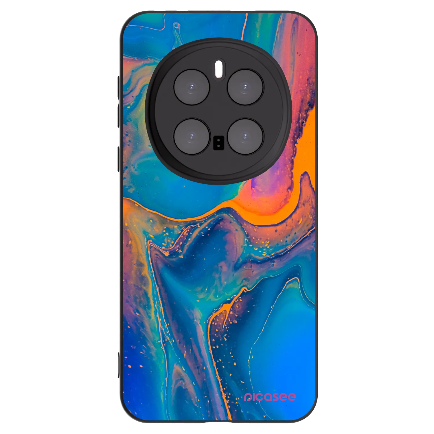 Picasee crna silikonska maskica za Honor Magic7 Pro 5G - Rainbow