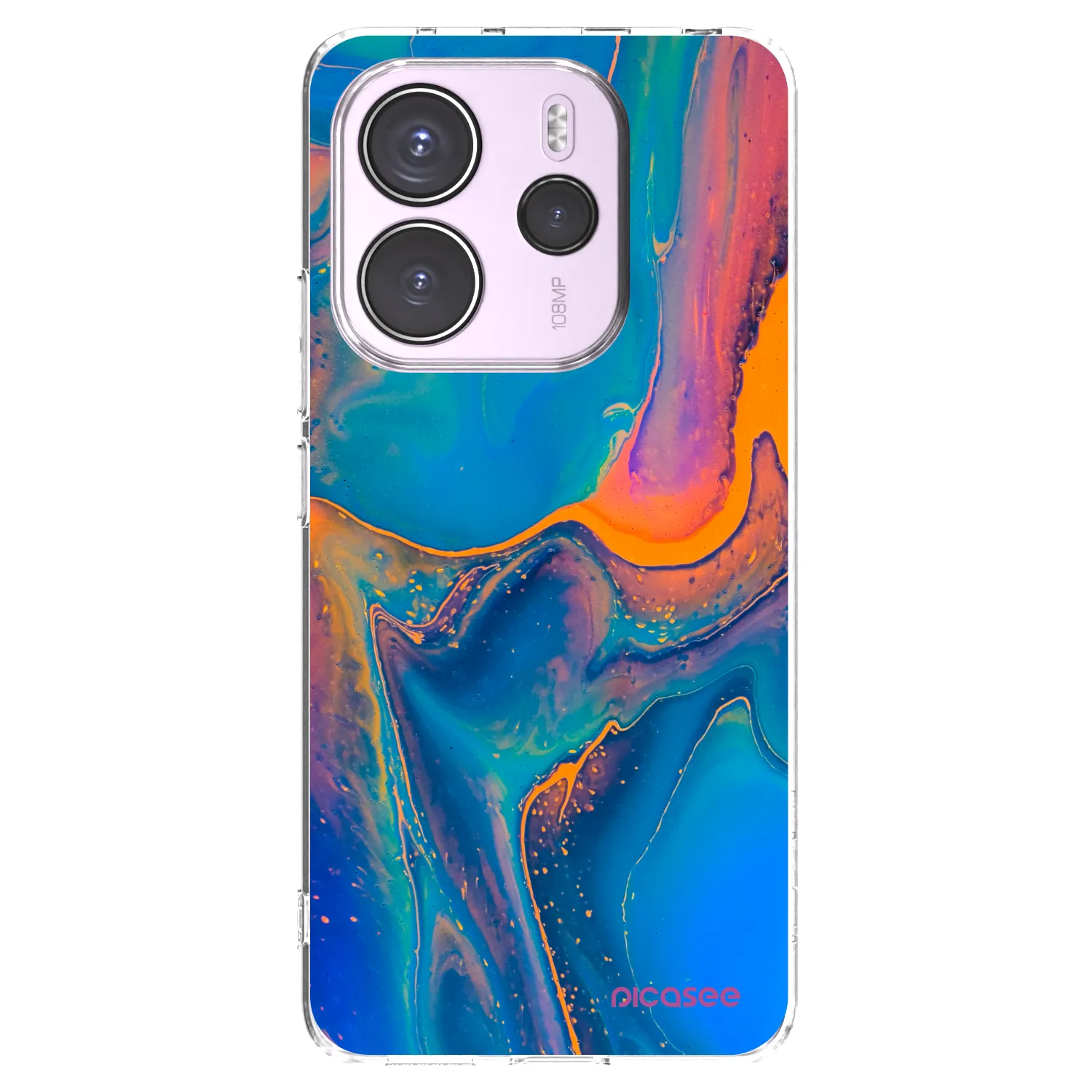 Picasee silikonska prozirna maskica za Xiaomi Redmi Note 14 4G - Rainbow