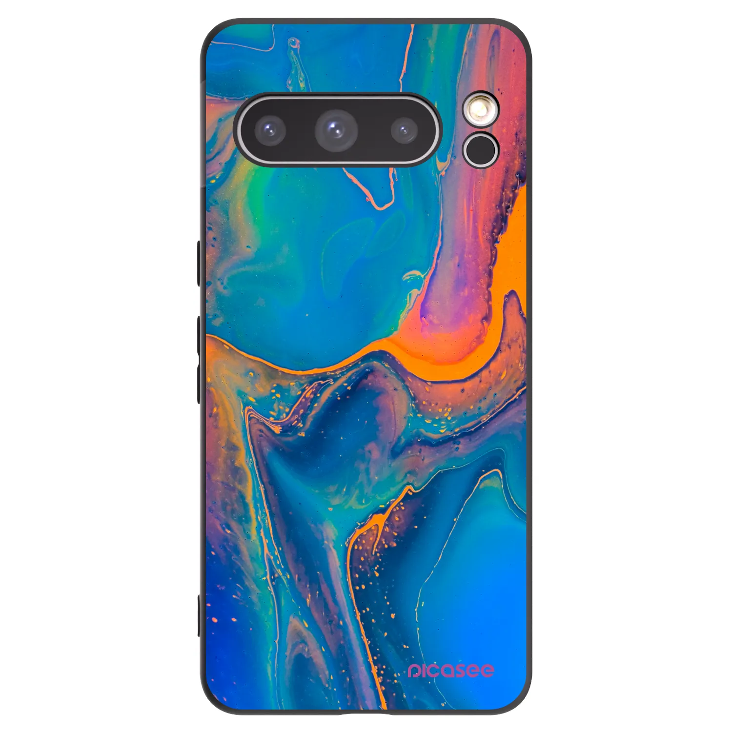 Picasee crna silikonska maskica za Google Pixel 8 Pro - Rainbow