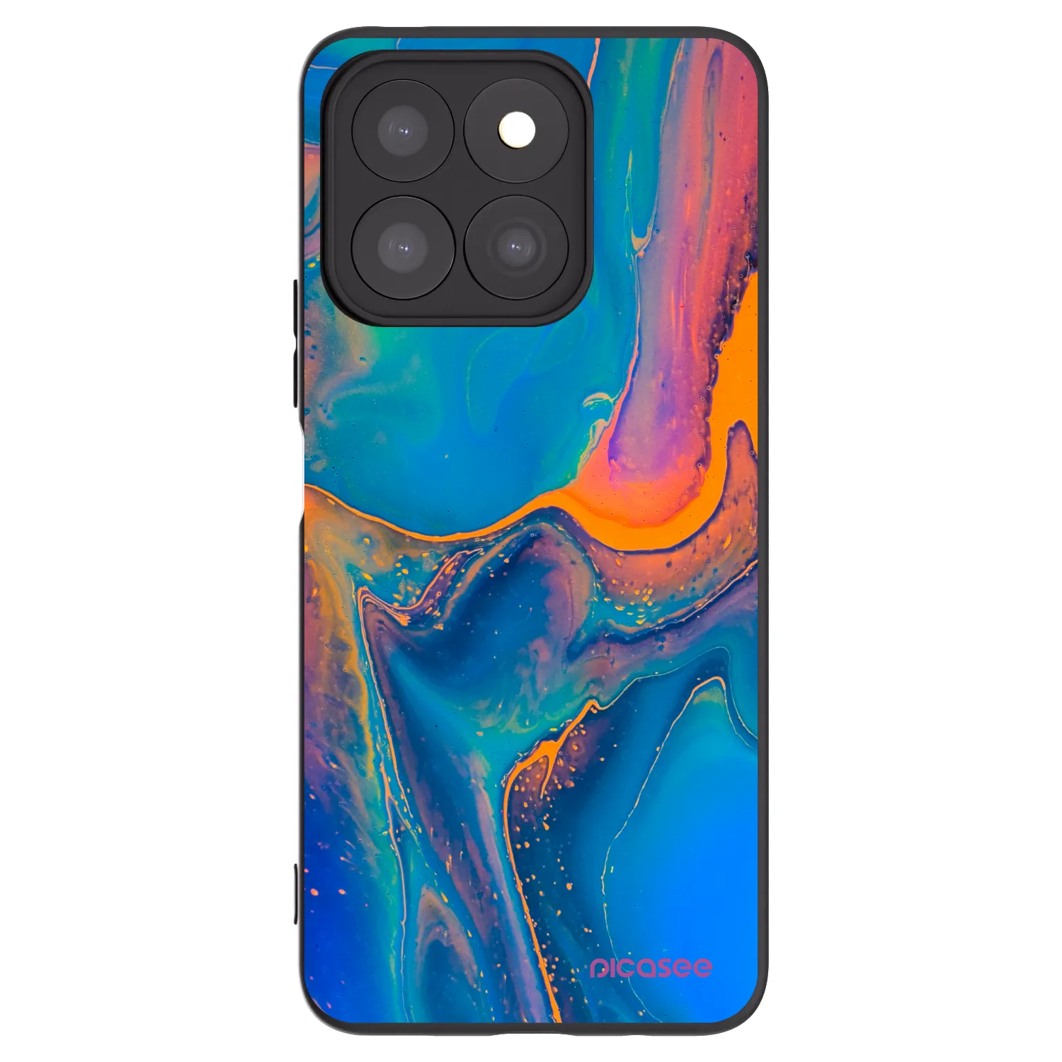 Picasee crna silikonska maskica za Honor X8c - Rainbow
