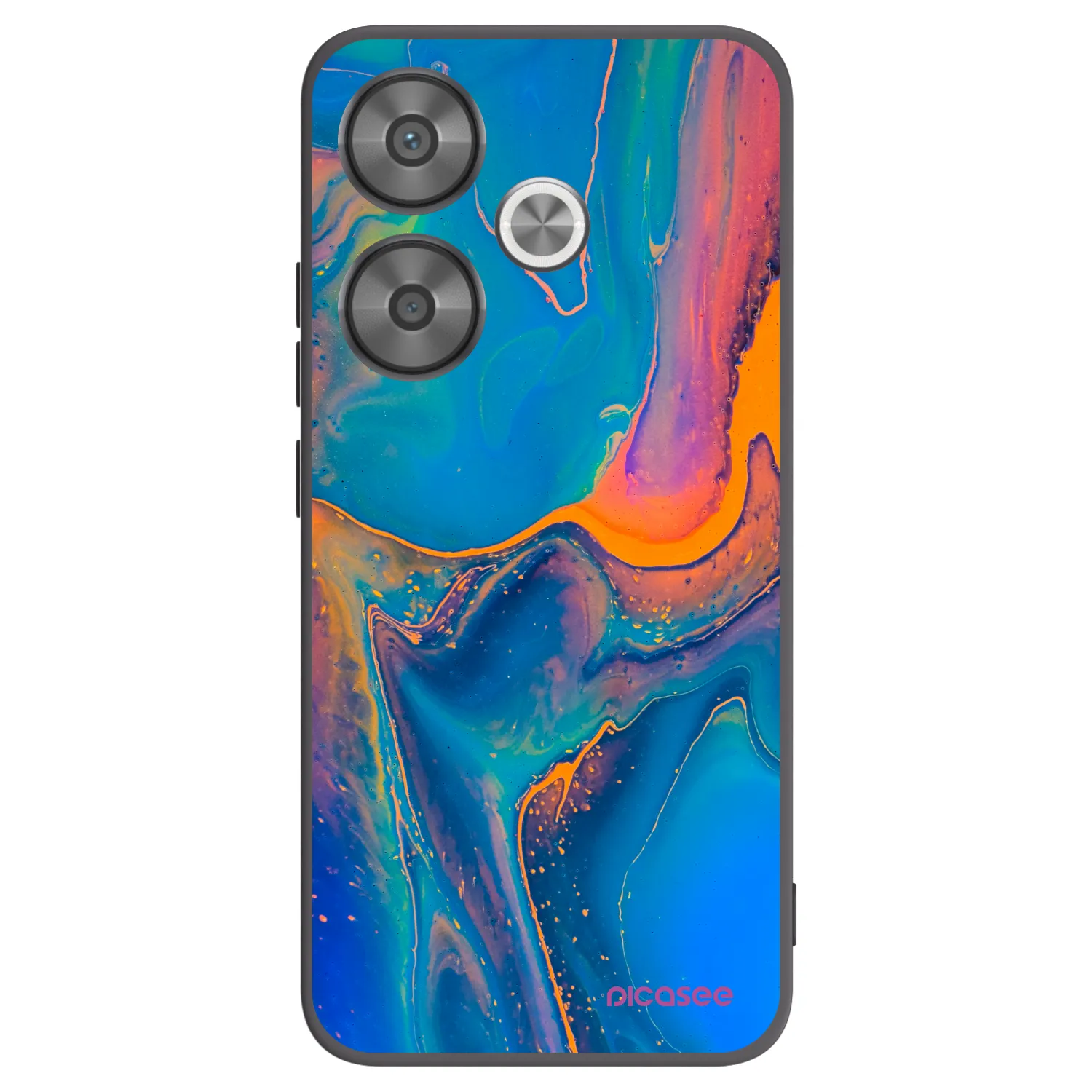 Picasee crna silikonska maskica za Xiaomi Poco F6 - Rainbow