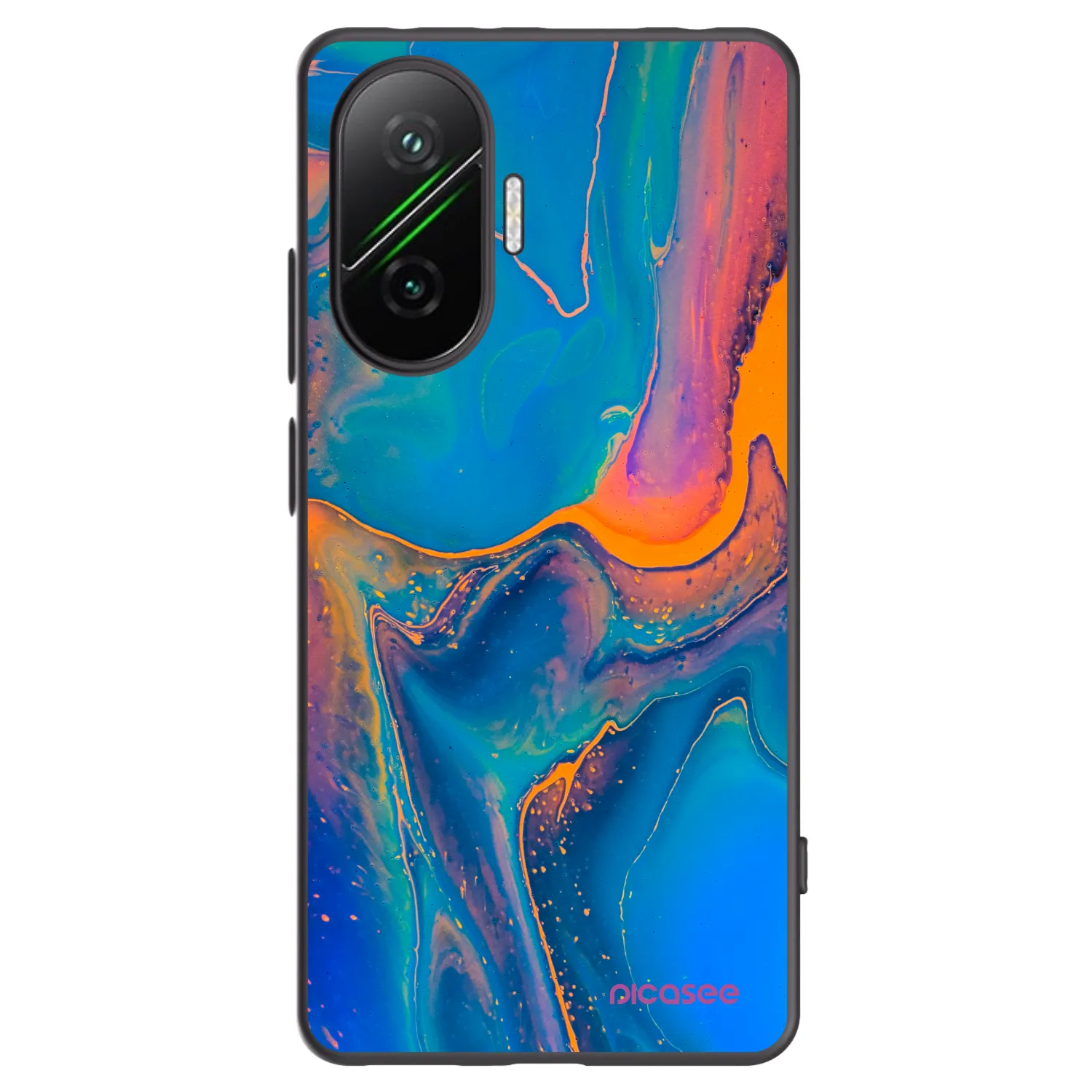 Picasee crna silikonska maskica za Xiaomi Poco F7 Pro 5G - Rainbow
