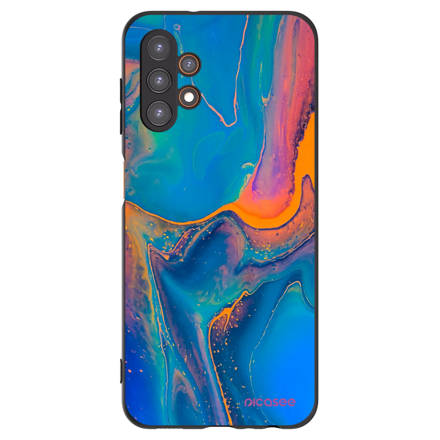 Picasee crna silikonska maskica za Samsung Galaxy A13 5G - Rainbow