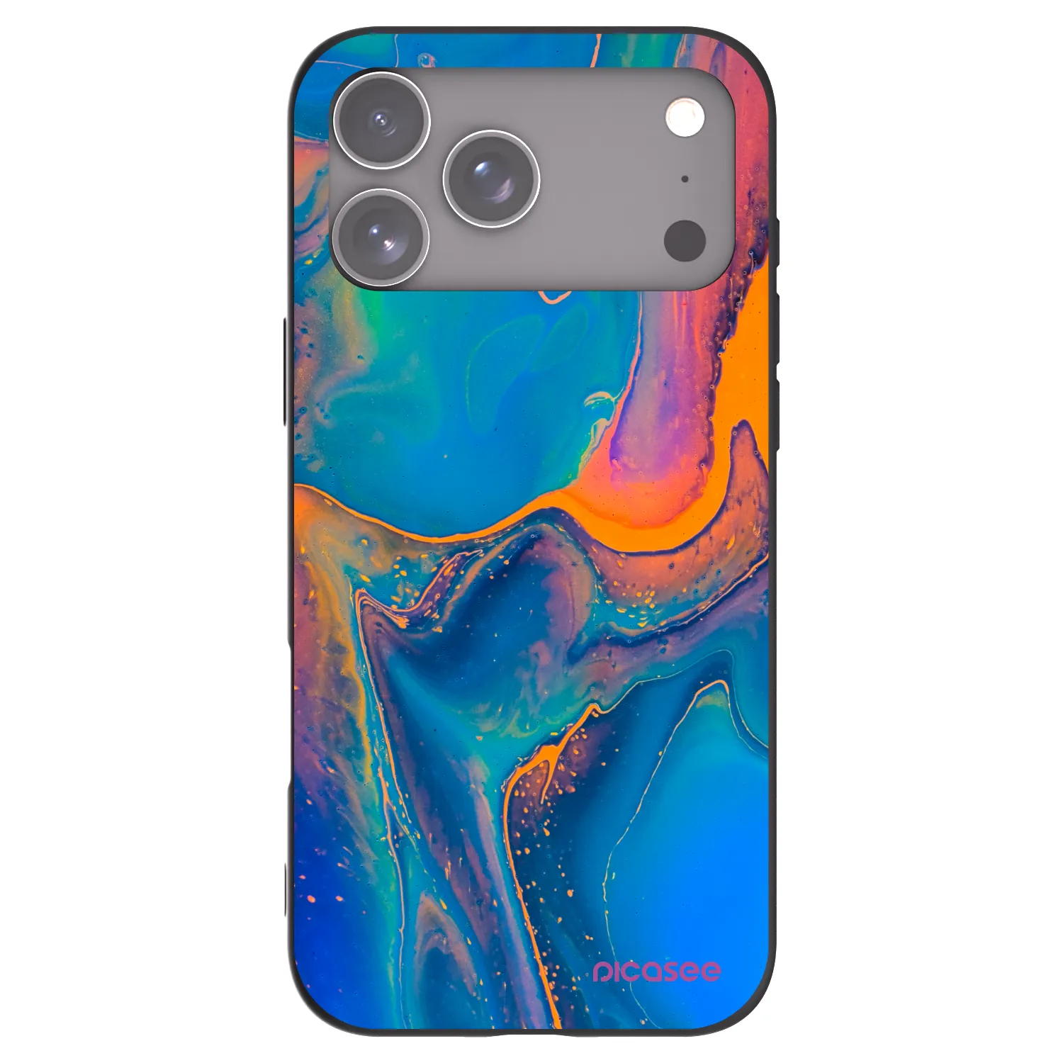 Picasee crna silikonska maskica za Apple iPhone 17 Pro Max - Rainbow