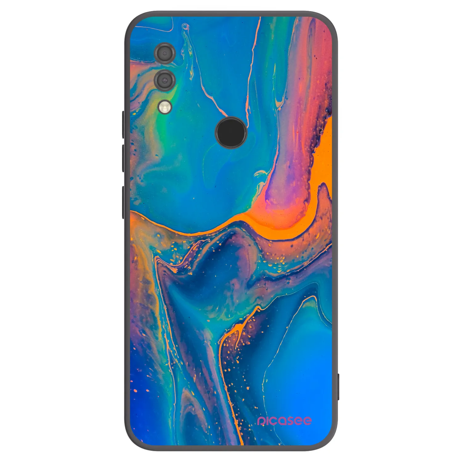 Picasee crna silikonska maskica za Xiaomi Redmi 7 - Rainbow