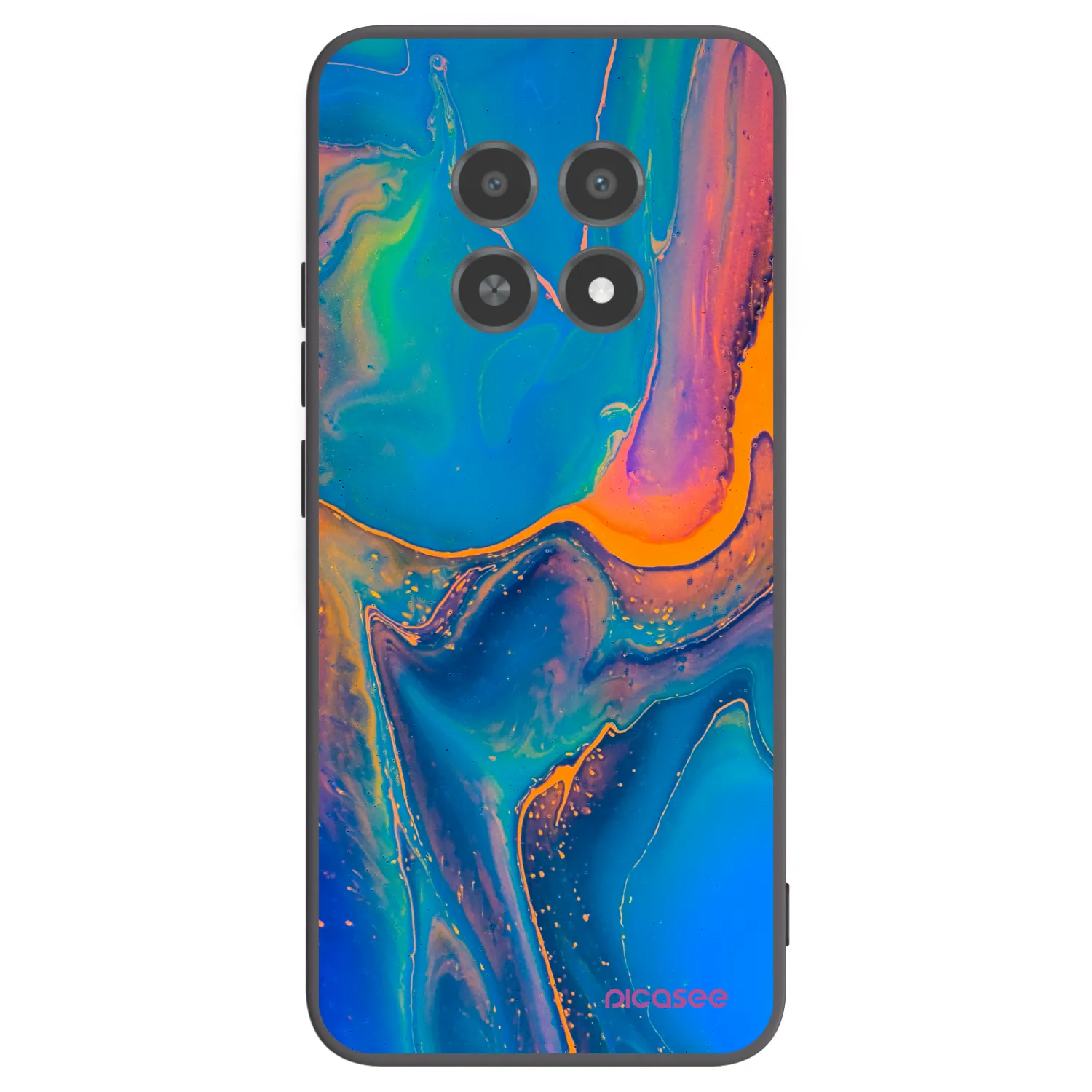 Picasee crna silikonska maskica za Realme 12X - Rainbow