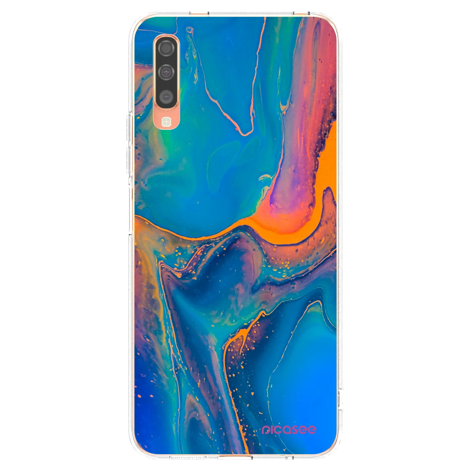Picasee silikonska prozirna maskica za Samsung Galaxy A70 A705F - Rainbow