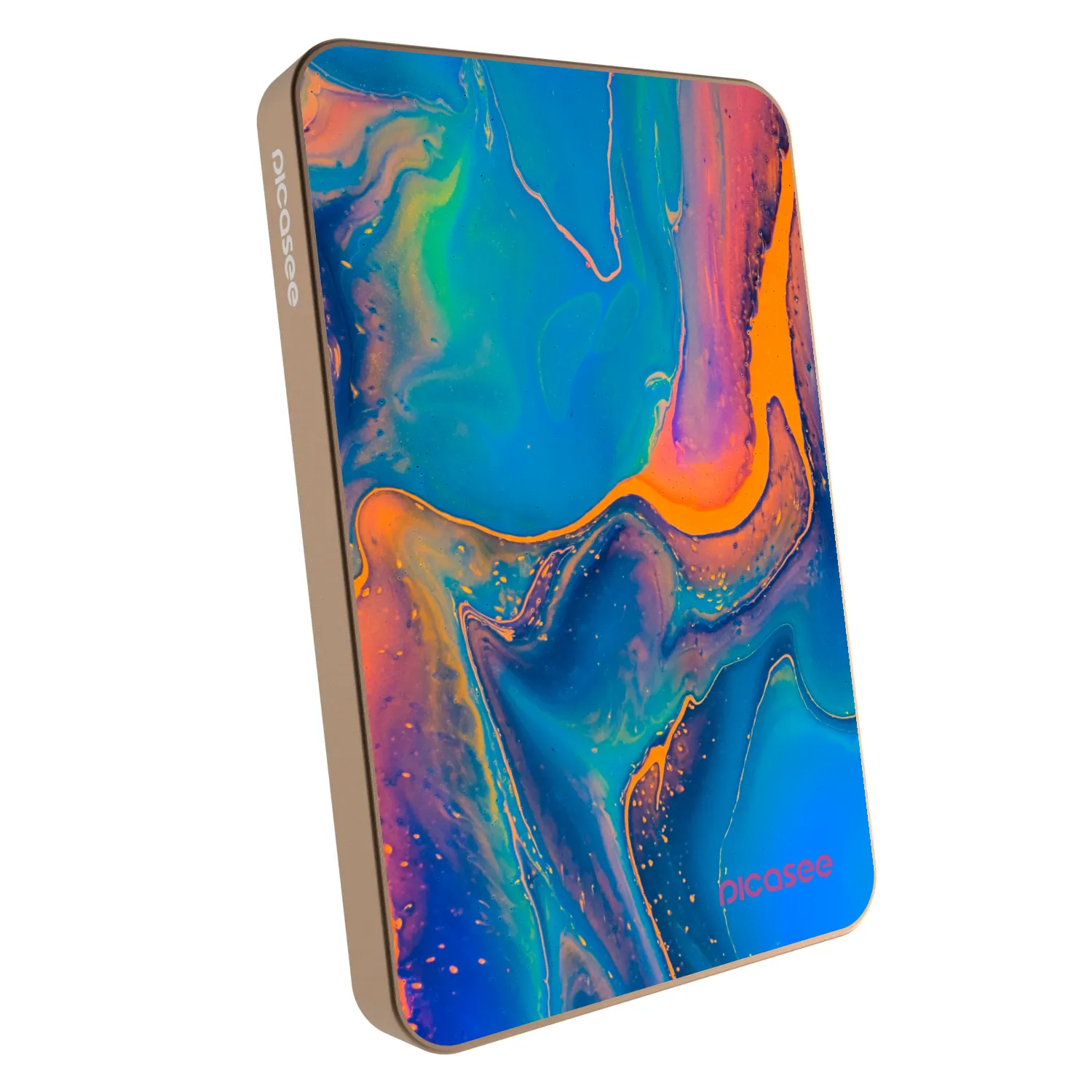 Picasee Prijenosni punjač s MagSafe 5 000 mAh Zlatni - Rainbow