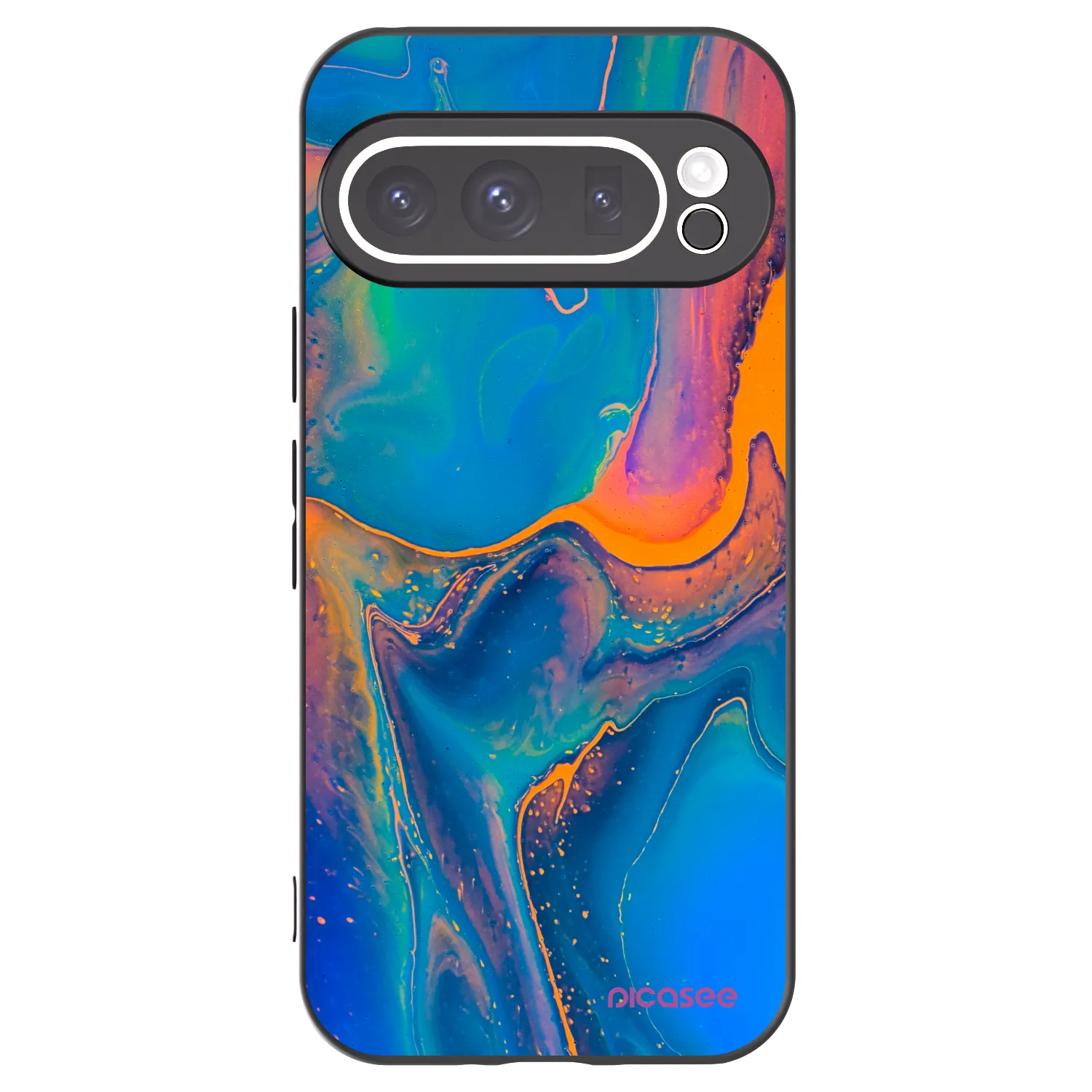 Picasee crna silikonska maskica za Google Pixel 9 Pro XL - Rainbow