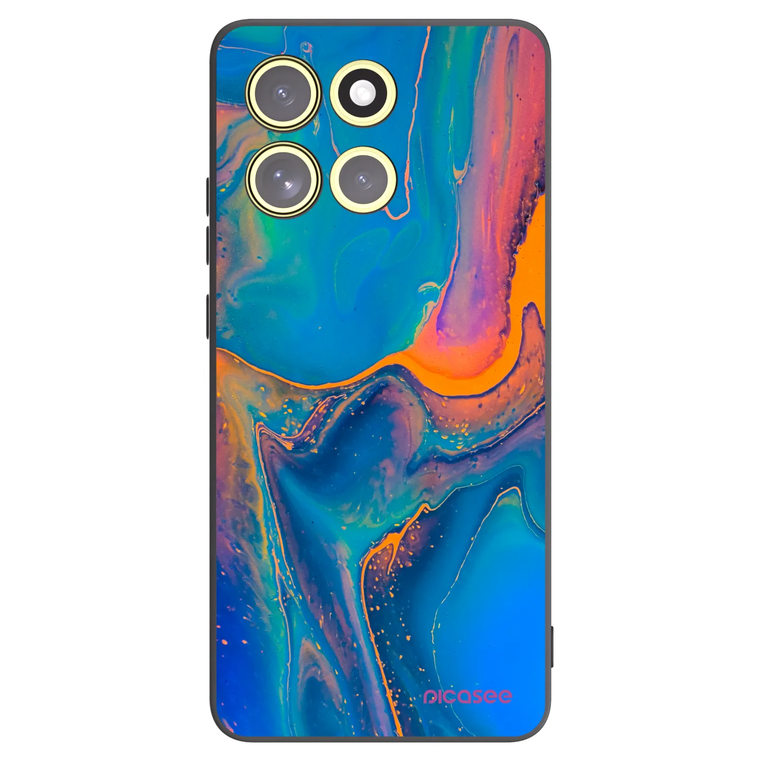 Picasee crna silikonska maskica za Motorola Moto G86 5G - Rainbow