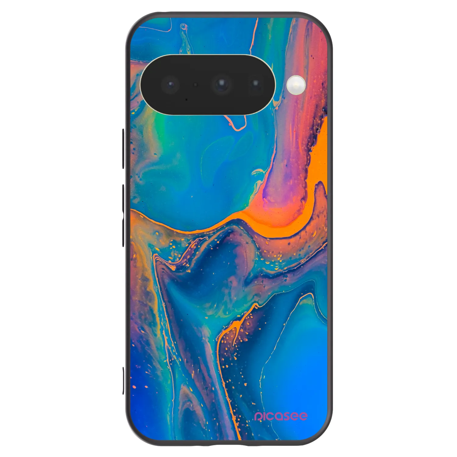 Picasee crna silikonska maskica za Google Pixel 10 - Rainbow