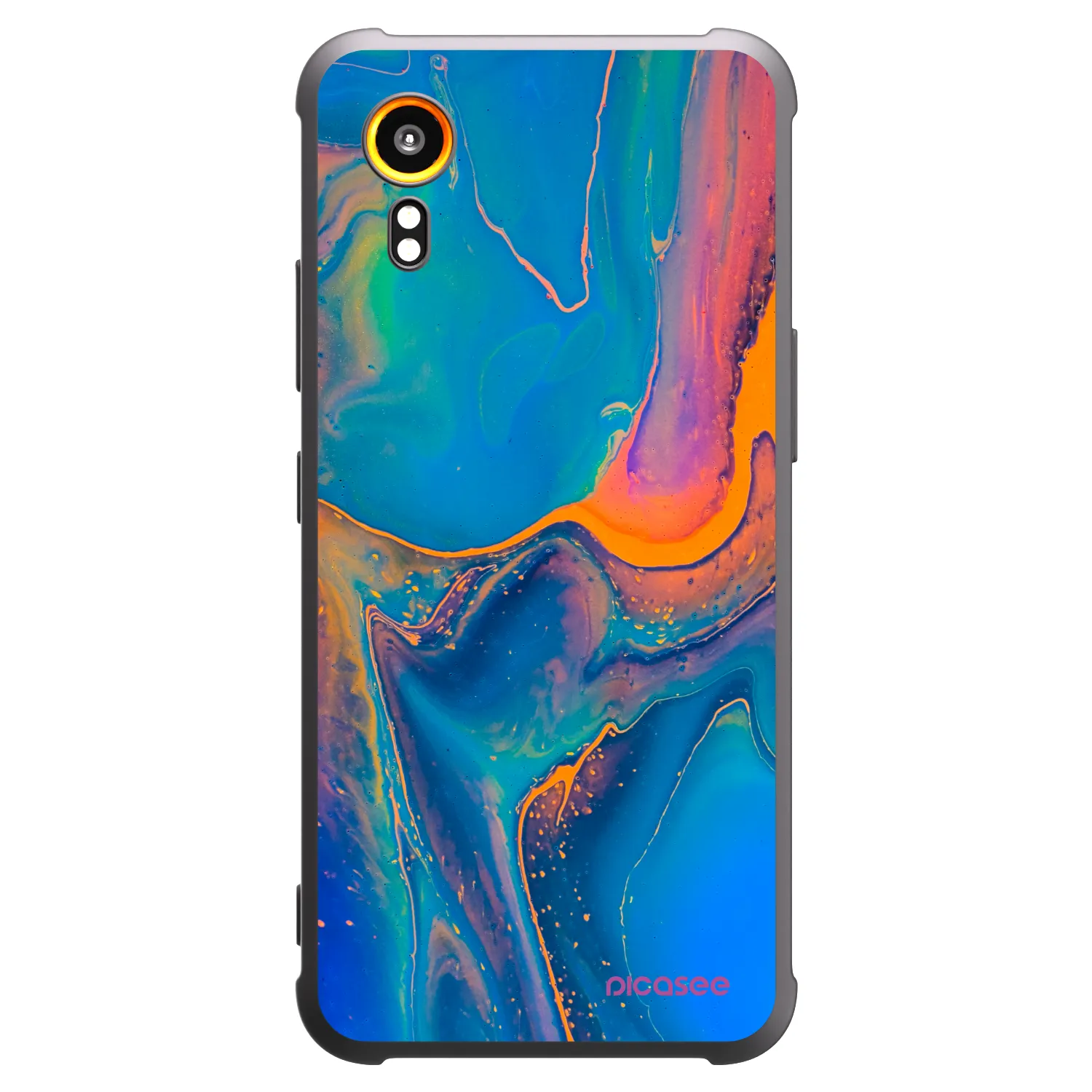 Picasee crna silikonska maskica za Samsung Galaxy Xcover 7 - Rainbow