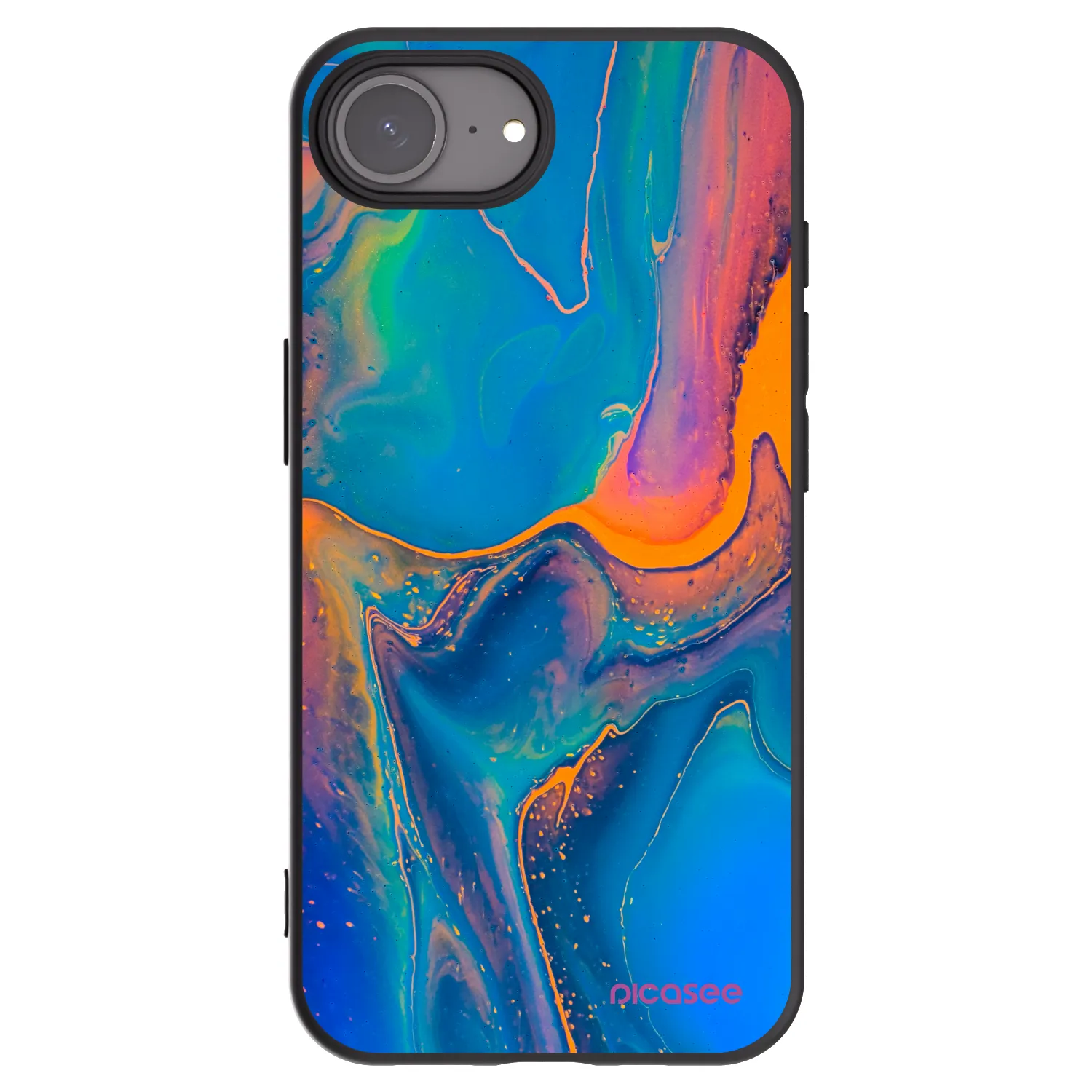 Picasee crna silikonska maskica za Apple iPhone 17e - Rainbow