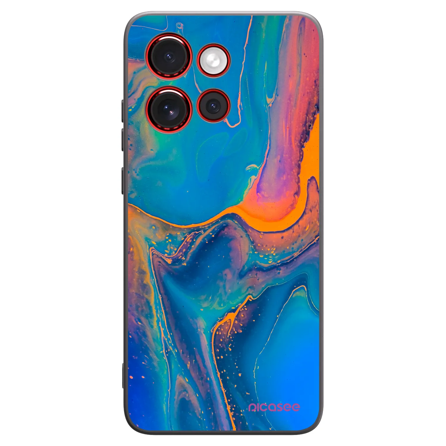 Picasee crna silikonska maskica za Motorola Edge 60 Neo 5G - Rainbow
