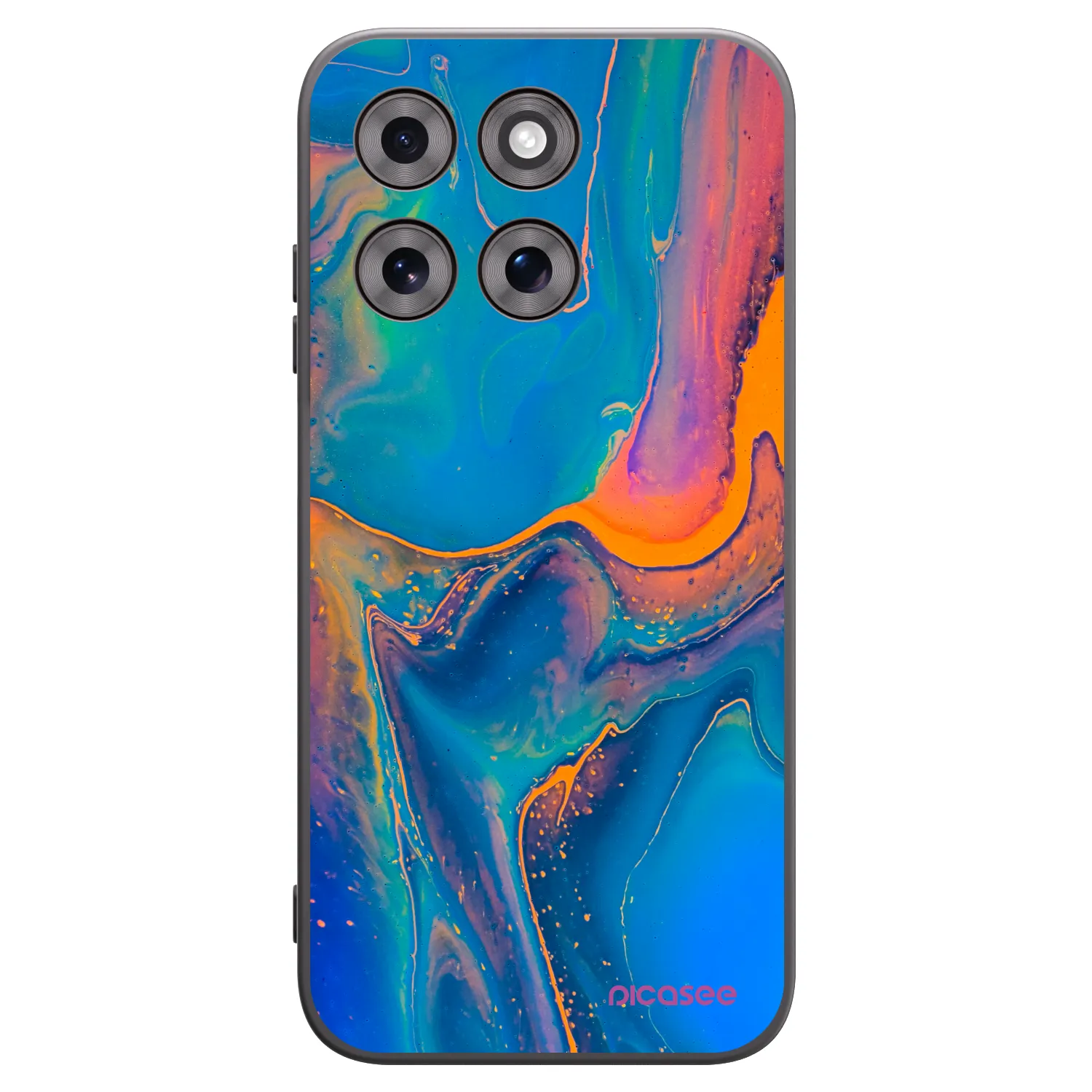 Picasee crna silikonska maskica za Motorola Moto G77 - Rainbow