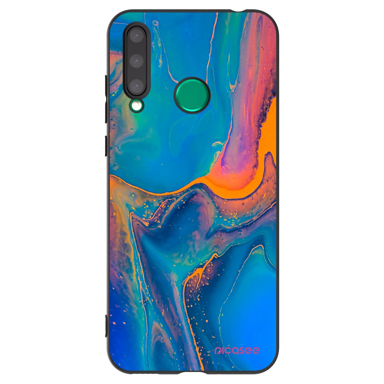 Picasee crna silikonska maskica za Honor 20 Lite - Rainbow