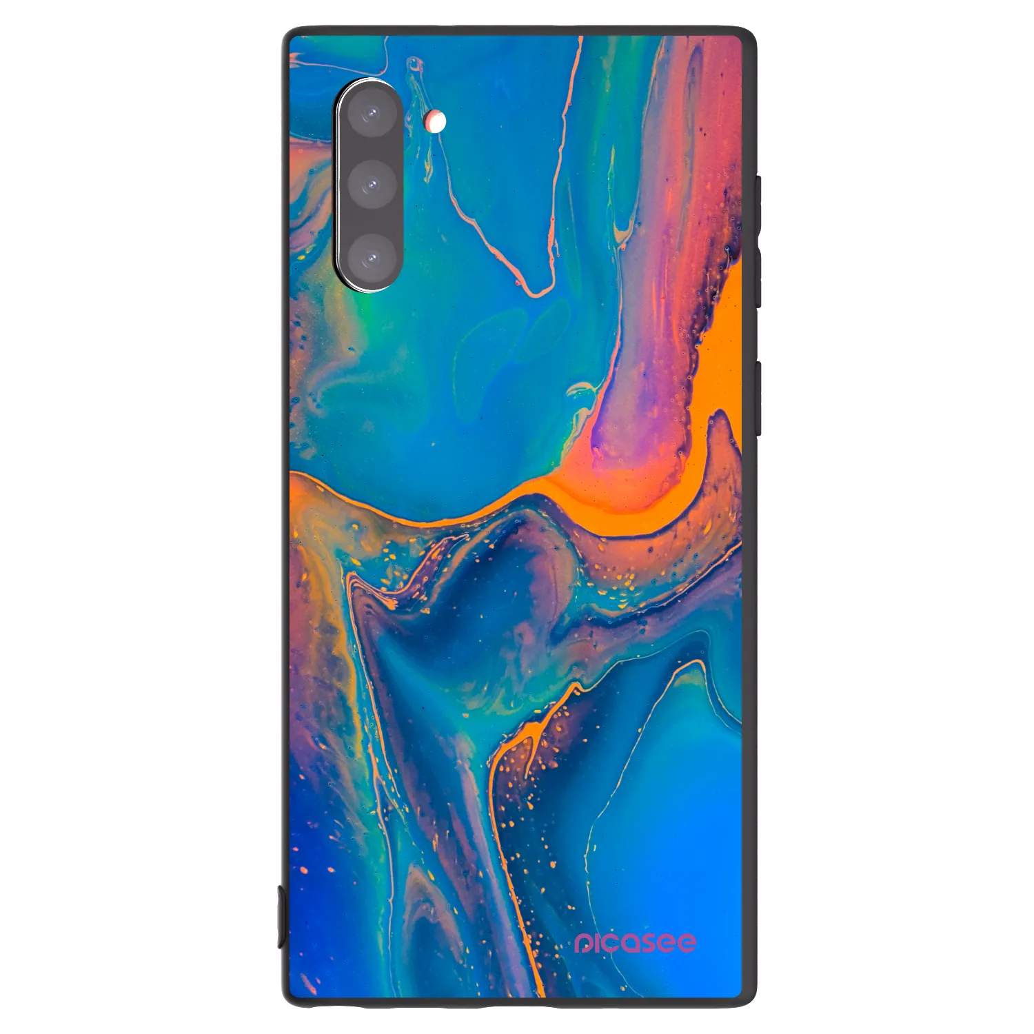 Picasee crna silikonska maskica za Samsung Galaxy Note 10 N970F - Rainbow