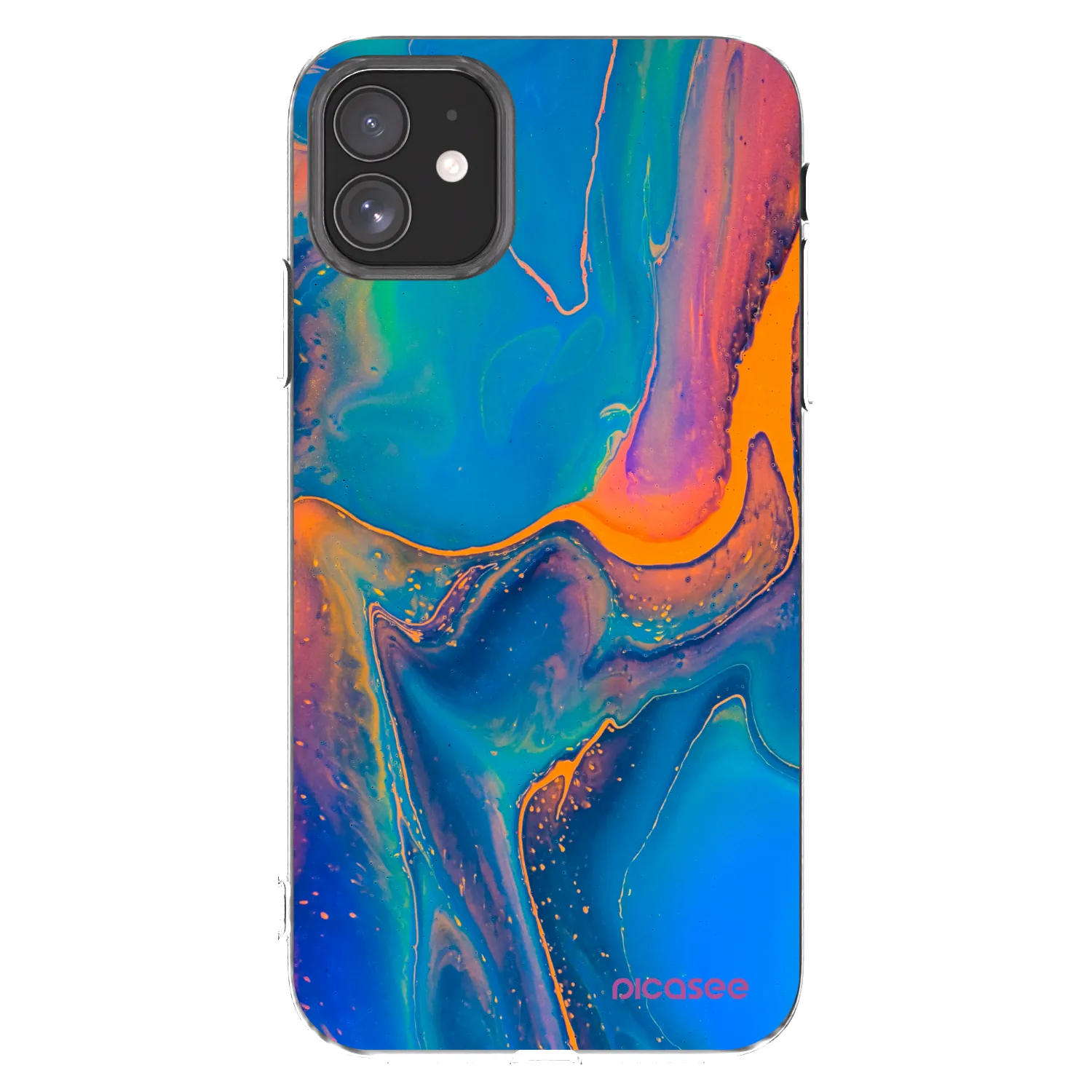 Picasee silikonska prozirna maskica za Apple iPhone 11 - Rainbow