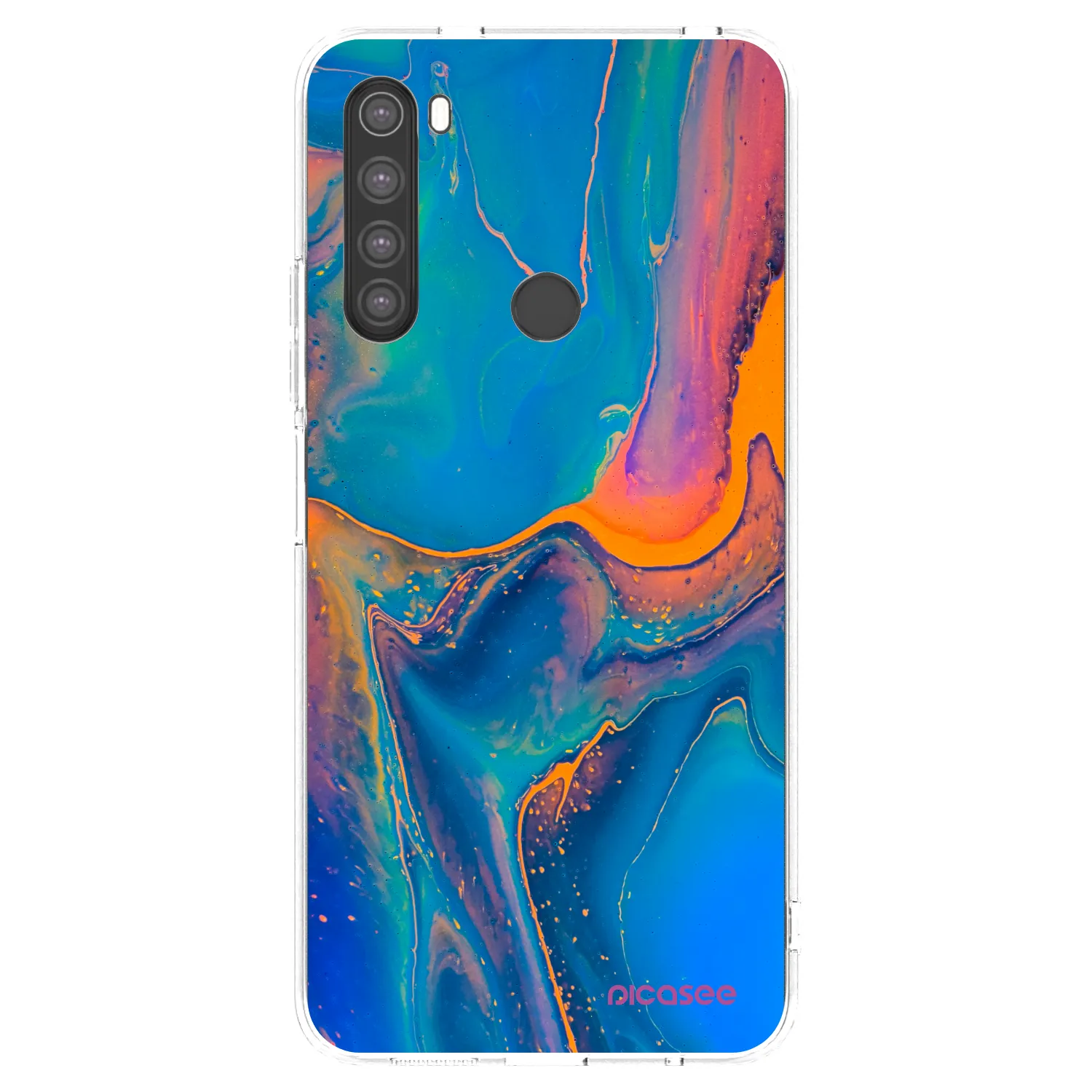 Picasee silikonska prozirna maskica za Xiaomi Redmi Note 8 - Rainbow