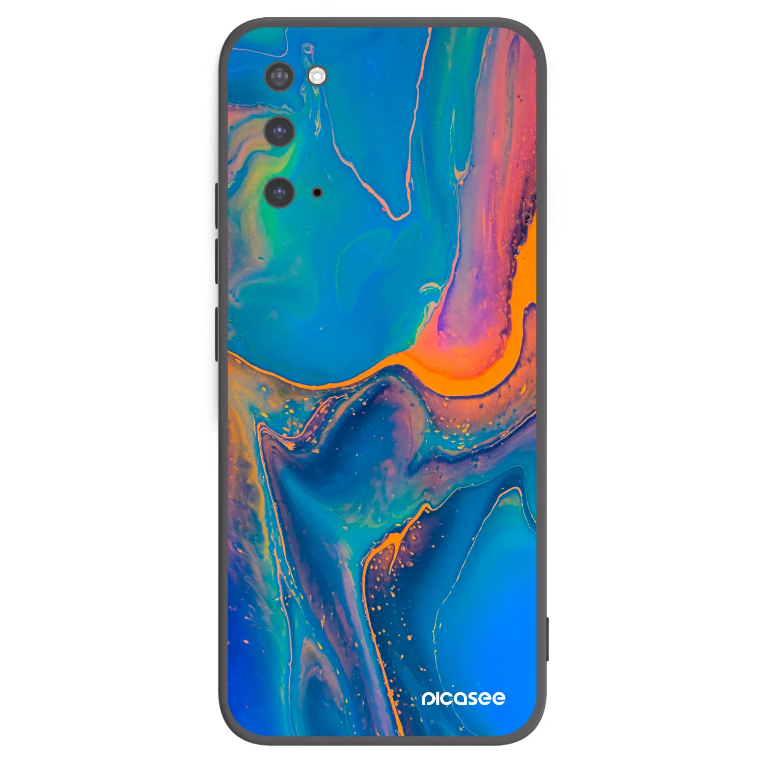 Picasee crna silikonska maskica za Samsung Galaxy S20 G980F - Rainbow