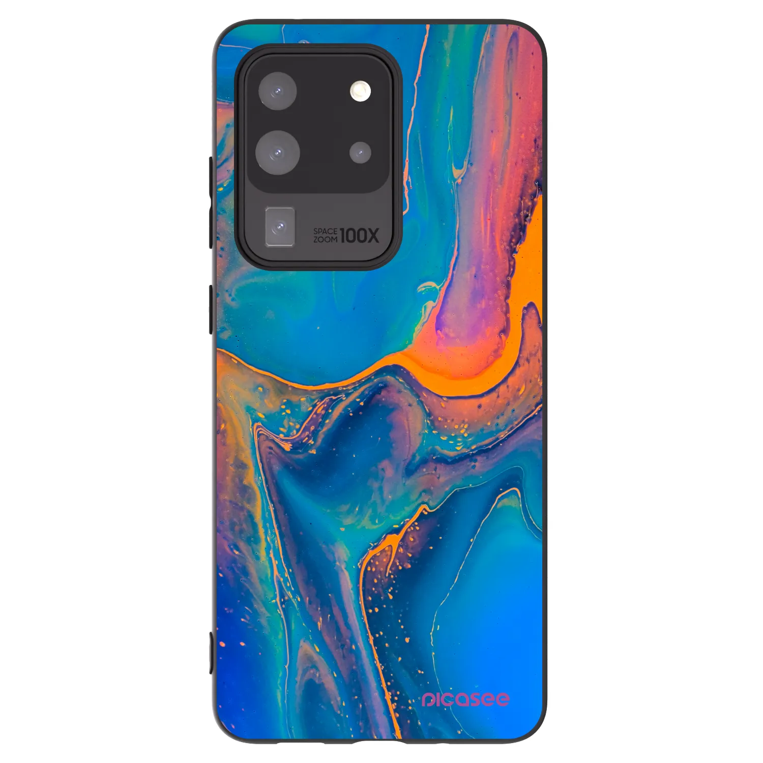 Picasee crna silikonska maskica za Samsung Galaxy S20 Ultra 5G G988F - Rainbow