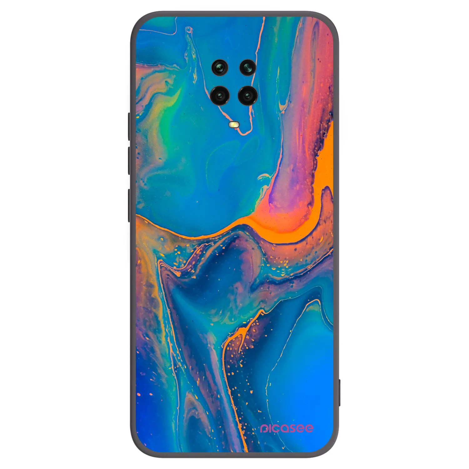 Picasee crna silikonska maskica za Xiaomi Redmi Note 9 Pro - Rainbow