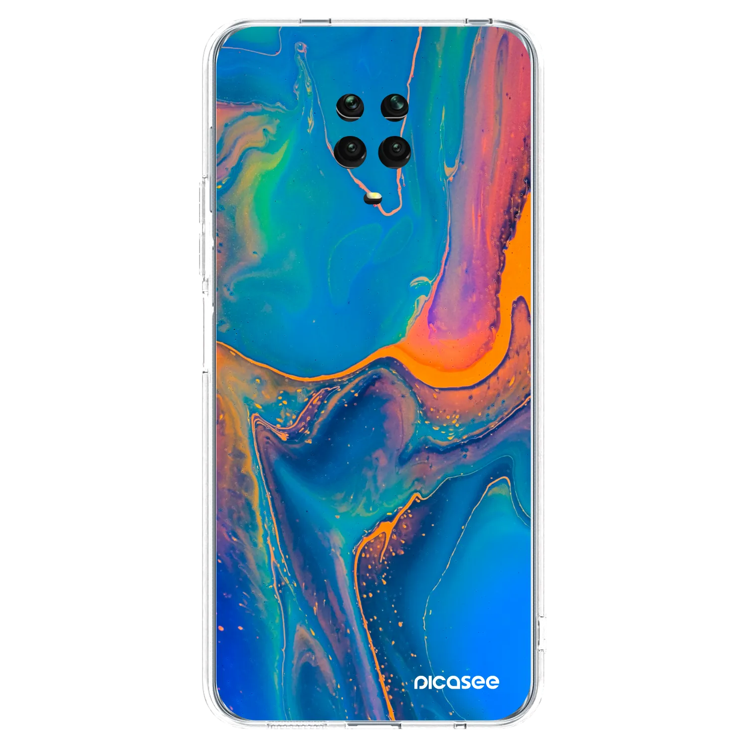 Picasee silikonska prozirna maskica za Xiaomi Redmi Note 9S - Rainbow