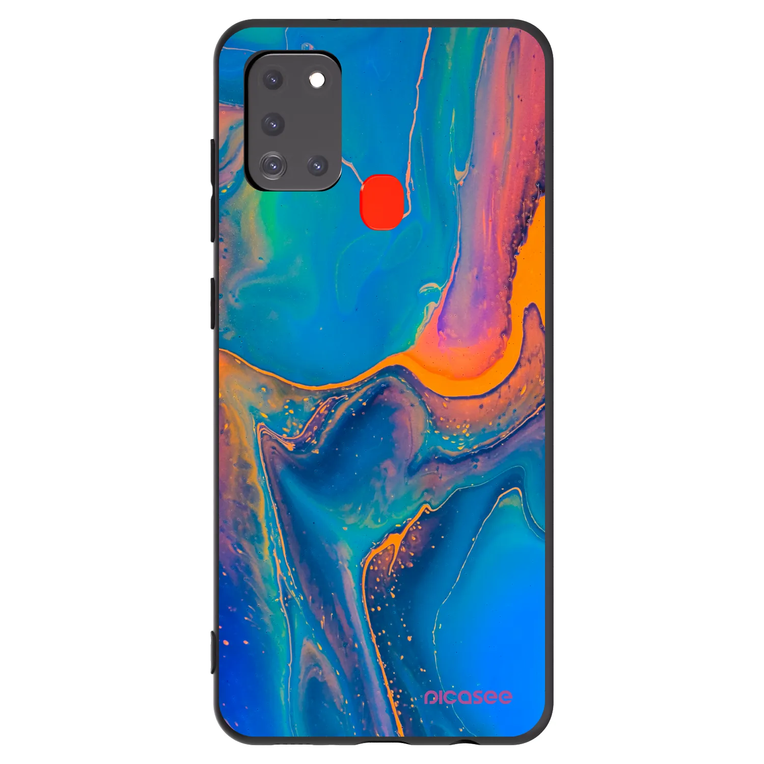 Picasee crna silikonska maskica za Samsung Galaxy A21s - Rainbow