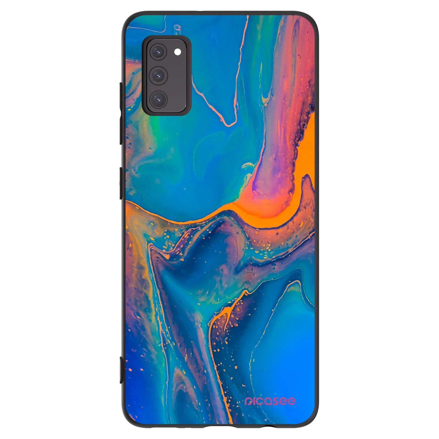Picasee crna silikonska maskica za Samsung Galaxy A41 A415F - Rainbow