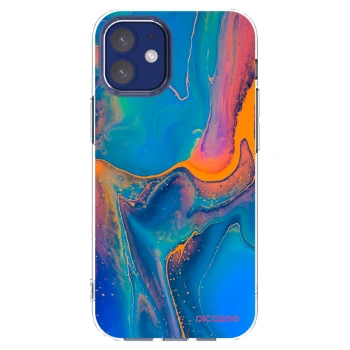 Picasee silikonska prozirna maskica za Apple iPhone 12 mini - Rainbow