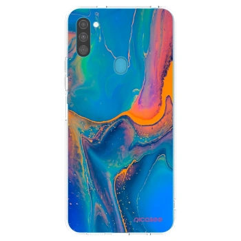 Picasee silikonska prozirna maskica za Samsung Galaxy M11 - Rainbow